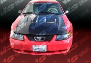 Heat Extractor style BLACK carbon fiber Hood for Ford 94-98 Ford  MUSTANG  2dr