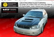 V Line style BLACK carbon fiber Hood for Subaru 00-04 Subaru  Legacy  4dr
